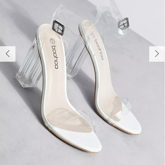 WIDE WIDTH CLEAR BARELY THERE HEELS - Brand New Size 7 - Picture 3 of 5